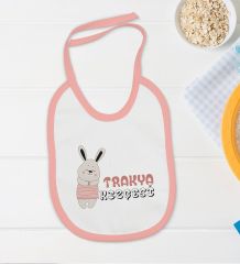 BK Kids Trakya Kızçesi Tasarımlı Pembe Bebek Body Zıbın ve Mama Önlüğü Hediye Seti-2
