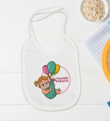 BK Kids Tiizesinin Kızçesi Tasarımlı Beyaz Bebek Body Zıbın ve Mama Önlüğü Hediye Seti-1
