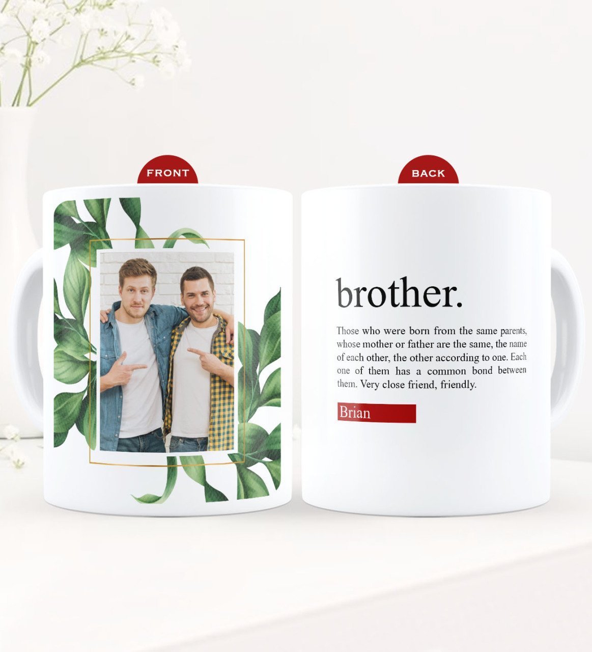 Customized Photo Brother White Mug Cup - 1