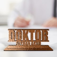 Kişiye Özel Mesleki Doktor Ahşap Masa İsimliği (Model A13)