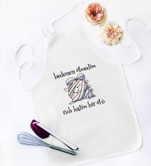 BK Gift Ruh Halim Bir Ölü Tasarımlı Beyaz Mutfak Önlüğü - Model 1
