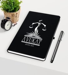 Kişiye Özel Avukat Temalı Siyah Defter Kalem Seti - 5