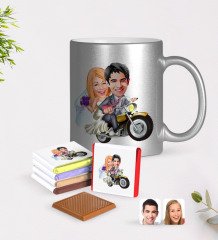 Kişiye Özel Sevgililer Günü Temalı Evleniyoruz Karikatürlü Krom Kupa ve Çikolata Hediye Seti-8