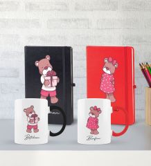 BK Gift Kişiye Özel Sevgili Temalı 2’li Defter Kupa Hediye Seti, Sevgiliye Hediye, Sevgililer Günü Hediyesi-10