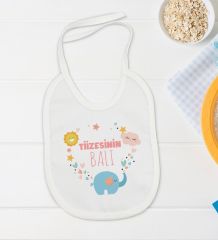 BK Kids Tiizesinin Balı Tasarımlı Beyaz Bebek Body Zıbın ve Mama Önlüğü Hediye Seti-1