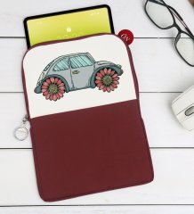 BK Gift Klasik Araç Tasarımlı Taşınabilir Koruyucu Tablet Kılıfı & Organizer Çanta - Bordo-4