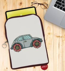 BK Gift Klasik Araç Tasarımlı Taşınabilir Koruyucu Tablet Kılıfı & Organizer Çanta - Bordo-4