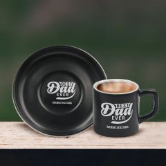 BK Gift Kişiye Özel Dad Tasarımlı Siyah Renk Türk Kahvesi Fincanı-15, Arkadaşa Hediye, Sevgiliye Hediye, Yıl Dönümü Hediyesi