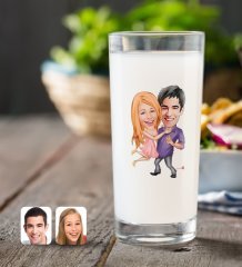 Kişiye Özel Sevgililer Karikatürlü Rakı Bardağı-3