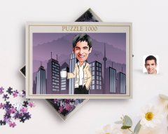 Kişiye Özel Erkek Karikatürlü 1000 Parça Profesyonel Puzzle-62