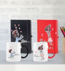 BK Gift Kişiye Özel Sevgili Temalı 2’li Defter Kupa Hediye Seti, Sevgiliye Hediye, Sevgililer Günü Hediyesi-9