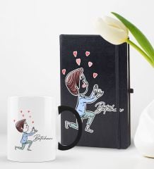 BK Gift Kişiye Özel Sevgili Temalı 2’li Defter Kupa Hediye Seti, Sevgiliye Hediye, Sevgililer Günü Hediyesi-9