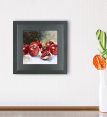 BK Gift Nar Tasarımlı Ahşap Çerçeveli Taş Duvar Dekoru-1