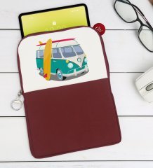 BK Gift Klasik Araç Tasarımlı Taşınabilir Koruyucu Tablet Kılıfı & Organizer Çanta - Bordo-3