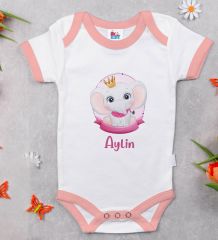BK Kids Kişiye Özel İsimli 5 Parça Pembe Bebek Body Zıbın ve Battaniye Hediye Seti, Yeni Doğan Bebek Giyim Hediyesi-3