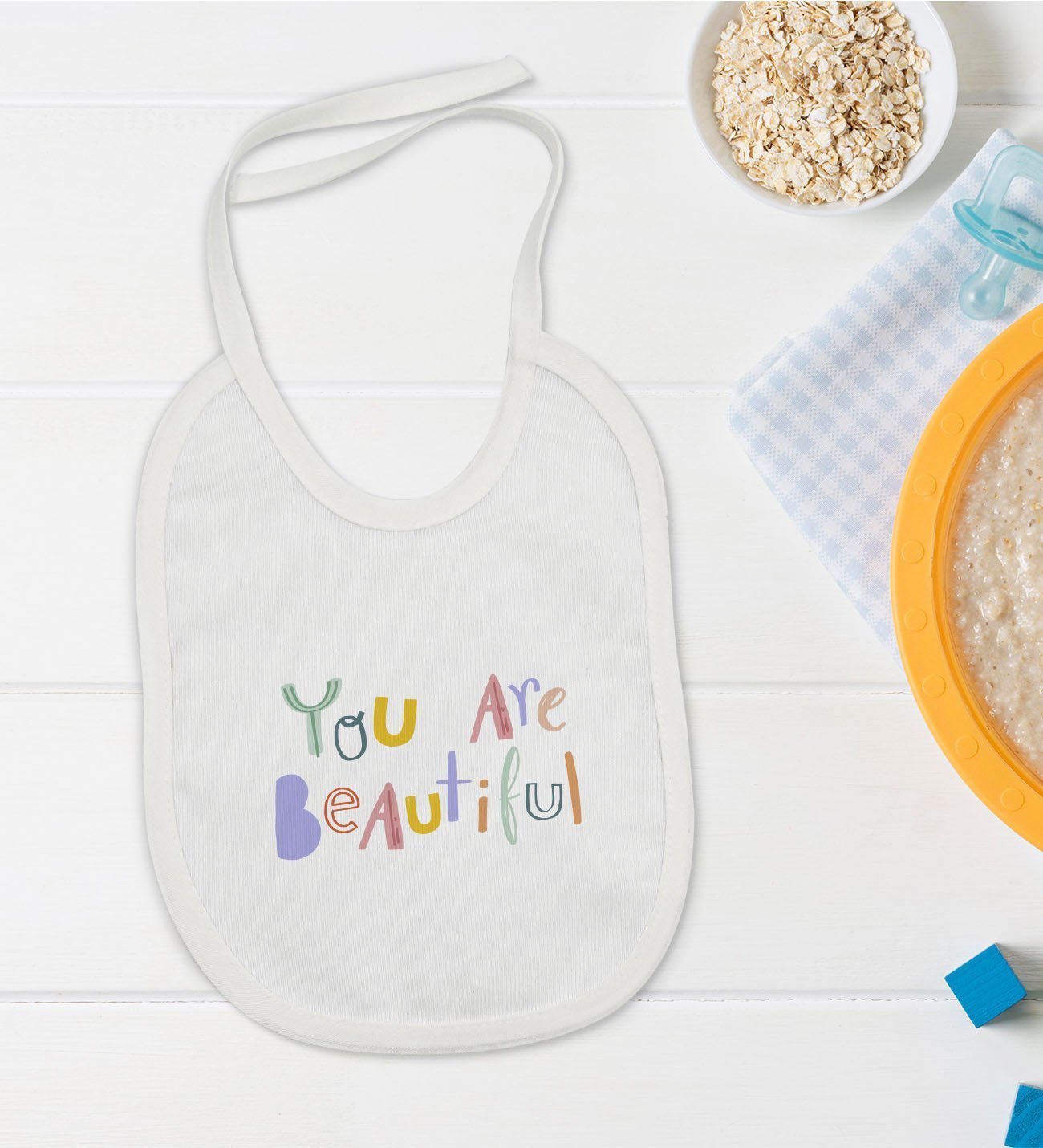 BK Kids You Are Beautiful Tasarımlı Bebek Mama Önlüğü - Model 1