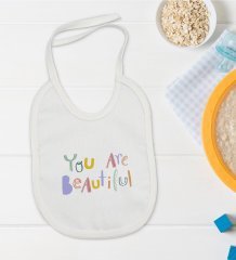 BK Kids You Are Beautiful Tasarımlı Bebek Mama Önlüğü - Model 1