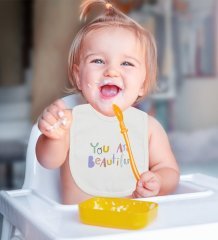 BK Kids You Are Beautiful Tasarımlı Bebek Mama Önlüğü - Model 1