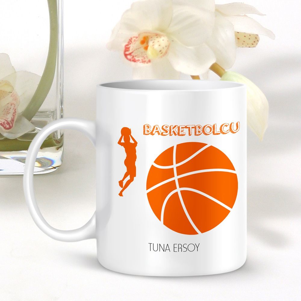 Kişiye Özel Mesleki Basketbolcu Beyaz Kupa Bardak - 002