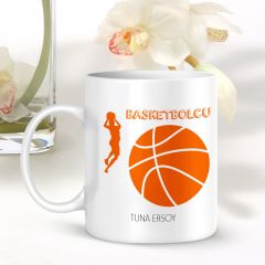 Kişiye Özel Mesleki Basketbolcu Beyaz Kupa Bardak - 002