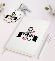 Kişiye Özel Eczacı Beyaz Defter Kalem ve Anahtarlık Hediye Seti-5