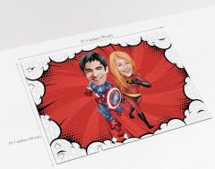 BK Gift Kişiye Özel Sevgililer Karikatürlü 1000 Parça Profesyonel Puzzle-32