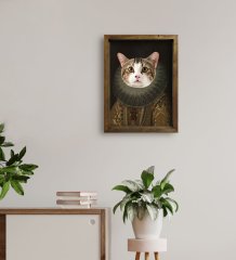 Evcil Dostlara Özel Portre Doğal Masif Ahşap Çerçeveli Tablo 45x65cm-14