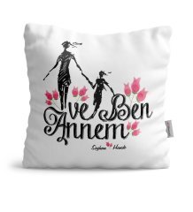 Kişiye Özel Annem ve Ben Saten Yastık - 1