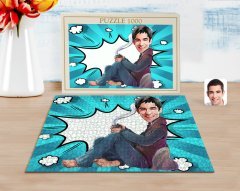 Kişiye Özel Erkek Karikatürlü 1000 Parça Profesyonel Puzzle-61
