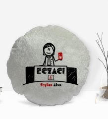 Kişiye Özel İsimli Eczacı Tasarımlı Dekoratif Kırlent Yastık-5