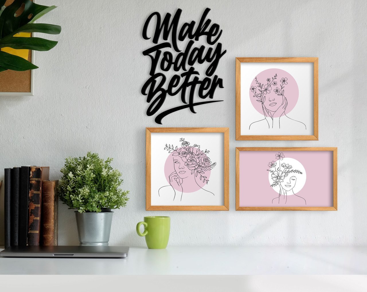 BK Home Dekoratif 3’lü Retro Ahşap Tablo ve Konsept Duvar Dekoru-6
