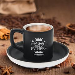 BK Gift Kişiye Özel Dad Tasarımlı Siyah Renk Türk Kahvesi Fincanı-13, Arkadaşa Hediye, Sevgiliye Hediye, Yıl Dönümü Hediyesi