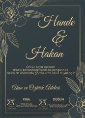 Kişiye Özel Klasik Bitmeyen Düğün Davetiyesi Model 45