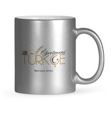 Kişiye Özel Türkçe Öğretmeni Gümüş Yaldızlı Kupa Bardak