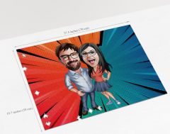 BK Gift Kişiye Özel Sevgililer Karikatürlü 1000 Parça Profesyonel Puzzle-31