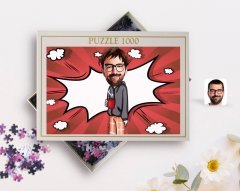Kişiye Özel Erkek Karikatürlü 1000 Parça Profesyonel Puzzle-60