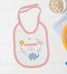 BK Kids Tiizesinin Balı Tasarımlı Pembe Bebek Body Zıbın ve Mama Önlüğü Hediye Seti-1