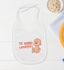 BK Kids Te Şindi Koparacam Tasarımlı Beyaz Bebek Body Zıbın ve Mama Önlüğü Hediye Seti-1