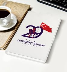 BK Gift 29 Ekim Temalı Beyaz Defter-9, Arkadaşa Hediye , 29 Ekim Hediyesi, 100.Yıl Hediyesi