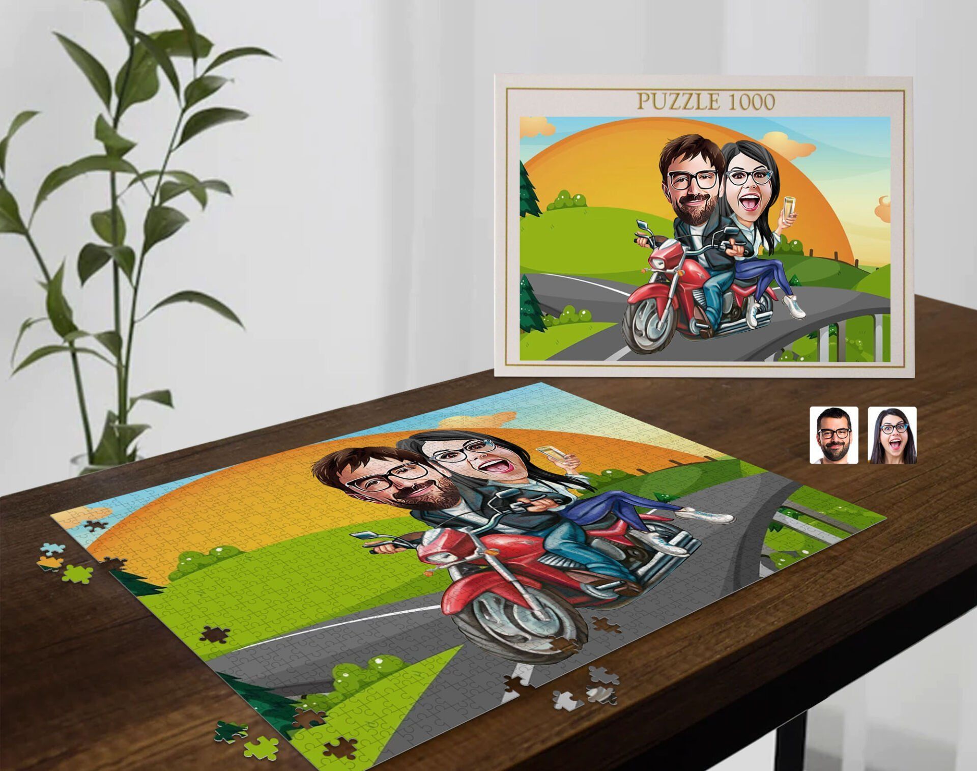 BK Gift Kişiye Özel Sevgililer Karikatürlü 1000 Parça Profesyonel Puzzle-30