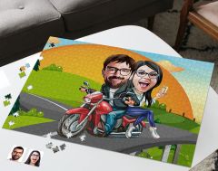 BK Gift Kişiye Özel Sevgililer Karikatürlü 1000 Parça Profesyonel Puzzle-30