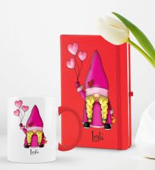 BK Gift Kişiye Özel Sevgili Temalı 2’li Defter Kupa Hediye Seti, Sevgiliye Hediye, Sevgililer Günü Hediyesi-5