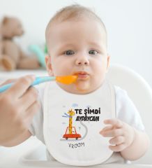 BK Kids Te Şimdi Tasarımlı Beyaz Bebek Body Zıbın ve Mama Önlüğü Hediye Seti-1