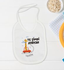 BK Kids Te Şimdi Tasarımlı Beyaz Bebek Body Zıbın ve Mama Önlüğü Hediye Seti-1