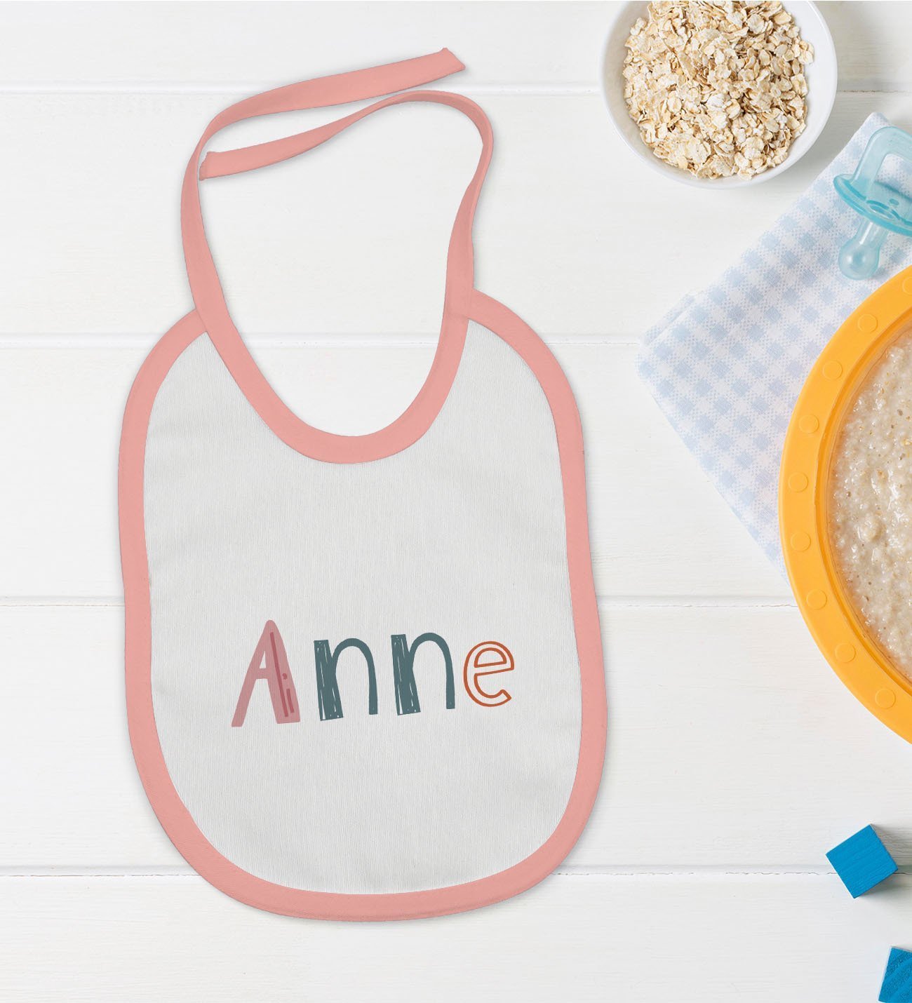 BK Kids Anne Tasarımlı Pembe Bebek Mama Önlüğü