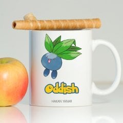 Kişiye Özel Pokemon Oddish Beyaz Kupa Bardak