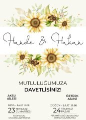 Kişiye Özel Klasik Bitmeyen Düğün Davetiyesi Model 28