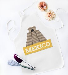 BK Gift Mexico Tasarımlı Beyaz Mutfak Önlüğü - Model 1