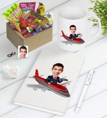Kişiye Özel Bay Host Karikatürlü Nostaljik Lezzetler Defter Kalem Kupa Hediye Seti