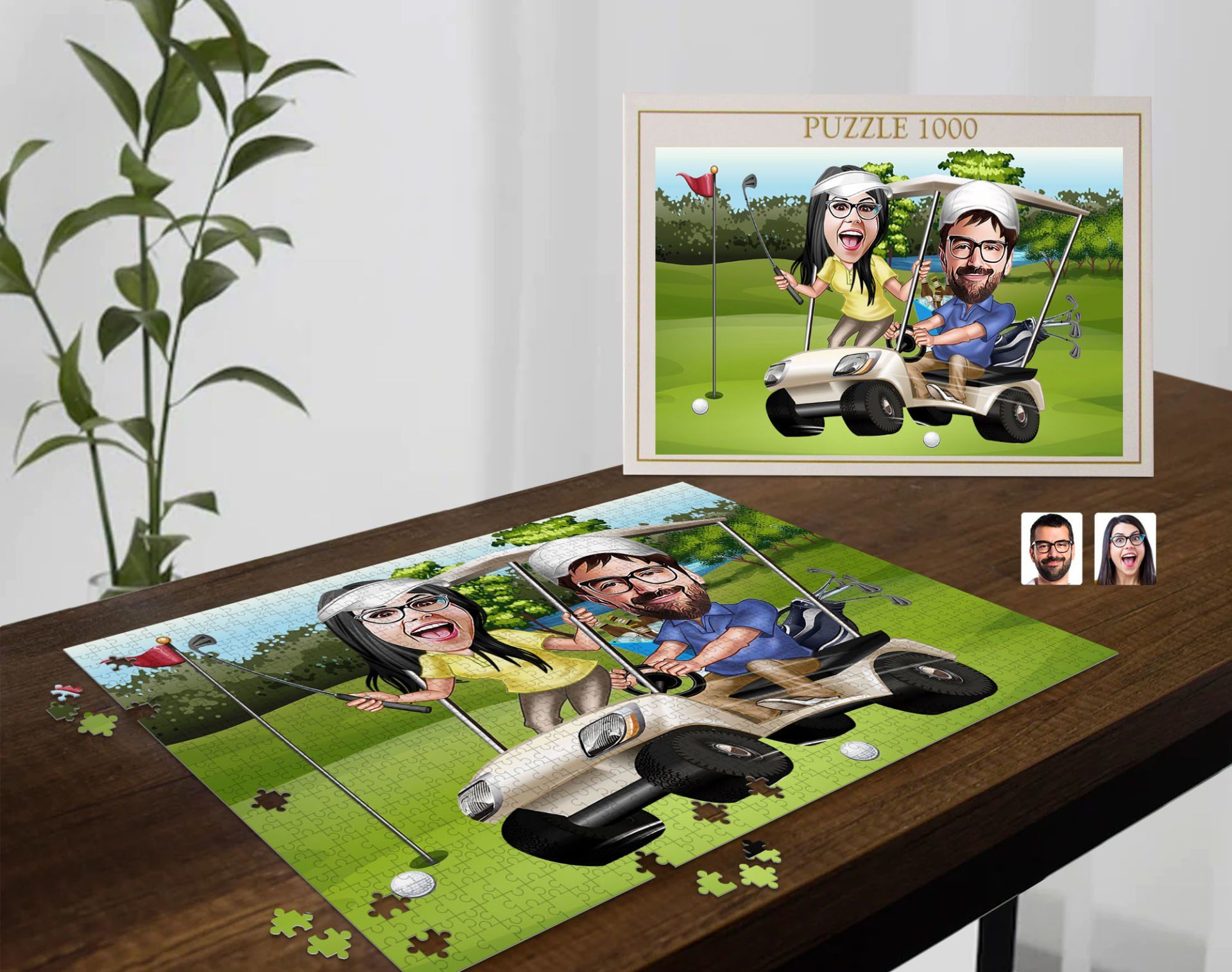 BK Gift Kişiye Özel Sevgililer Karikatürlü 1000 Parça Profesyonel Puzzle-29